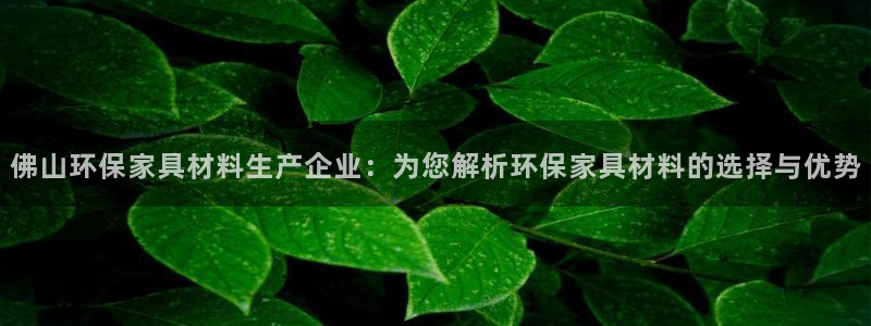 杏耀注册平台官网：佛山环保家具材料生产企业：为您解析环保家具